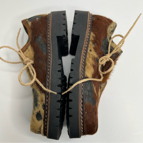 Geier Wally Calf Hair Cow Print Oxford Shoes Size 36 - Picture 6 of 13